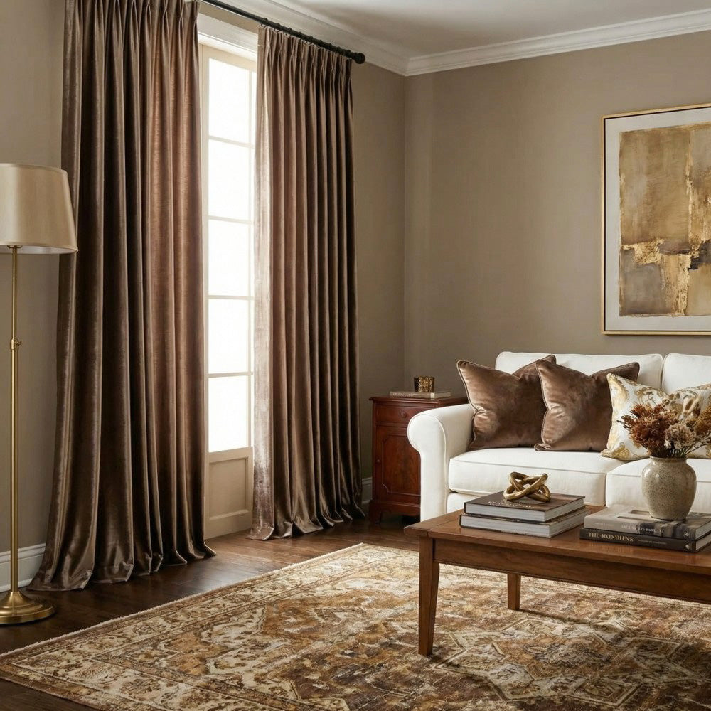 Ruby Elegant Green Custom Velvet Curtains