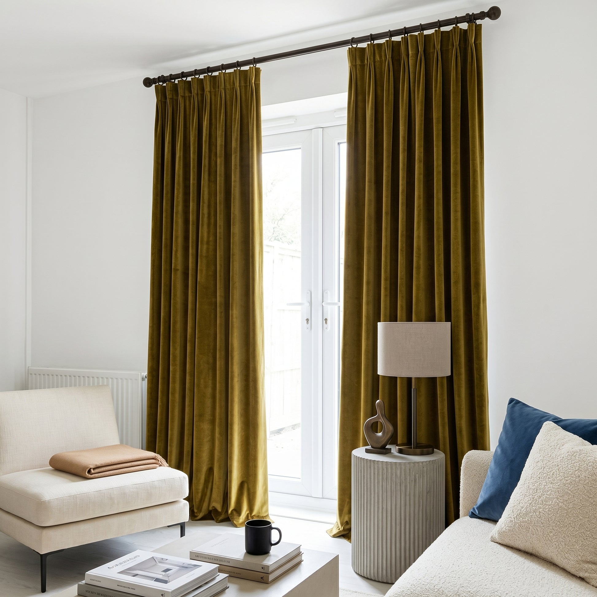 Ruby Elegant Green Custom Velvet Curtains