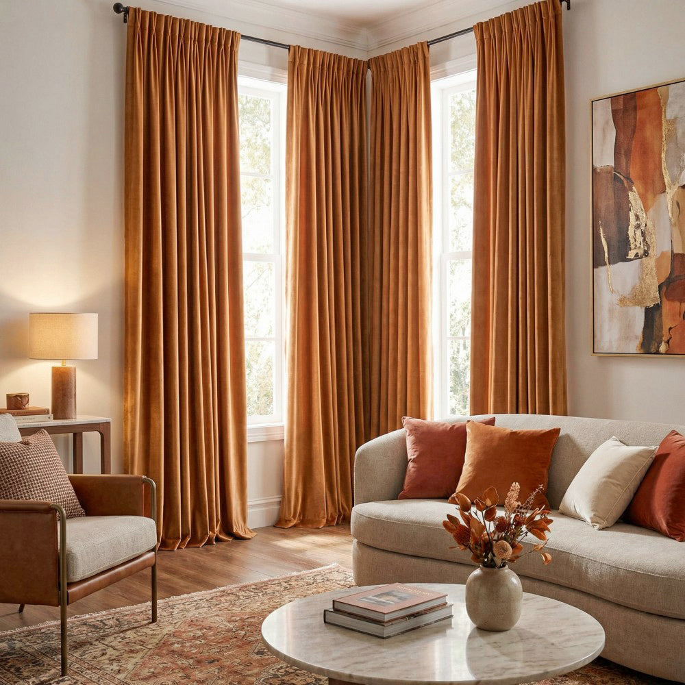 Ruby Elegant Green Custom Velvet Curtains