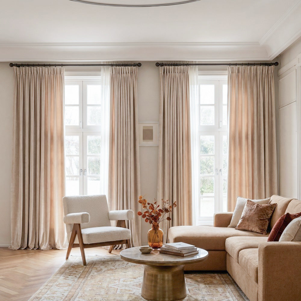 Ruby Elegant Green Custom Velvet Curtains