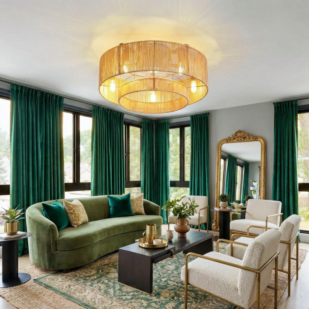 Ruby Elegant Green Custom Velvet Curtains