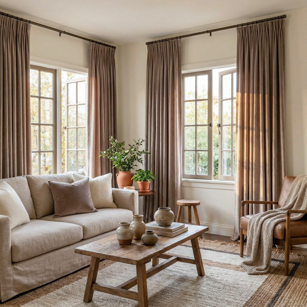 Ruby Elegant Green Custom Velvet Curtains