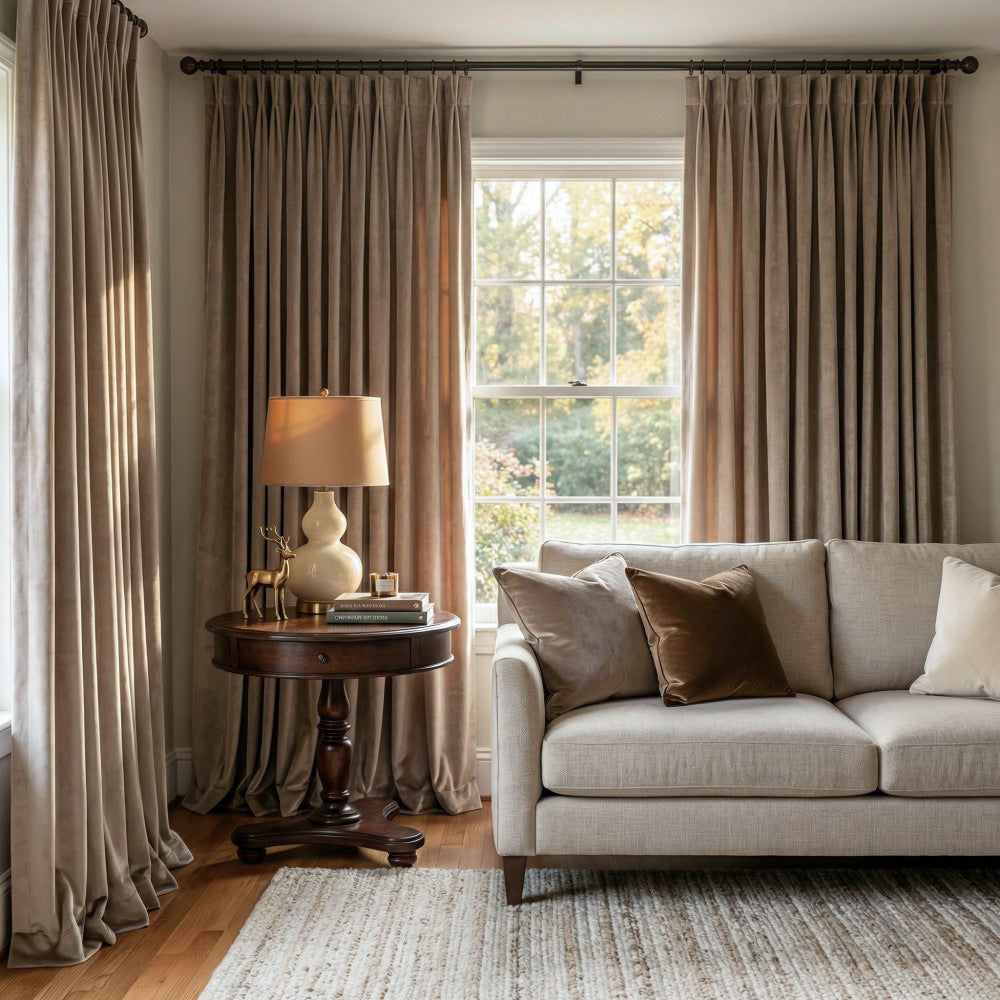 Ruby Elegant Green Custom Velvet Curtains