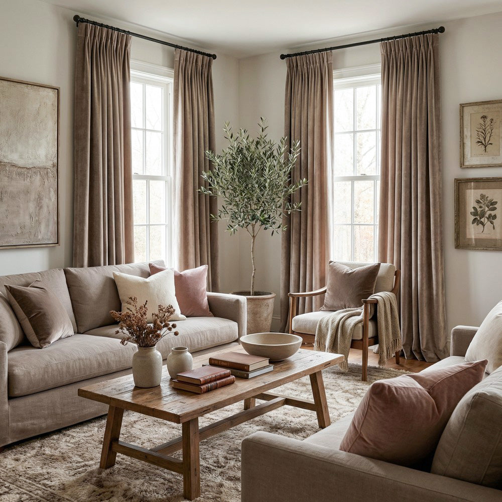 Ruby Elegant Green Custom Velvet Curtains