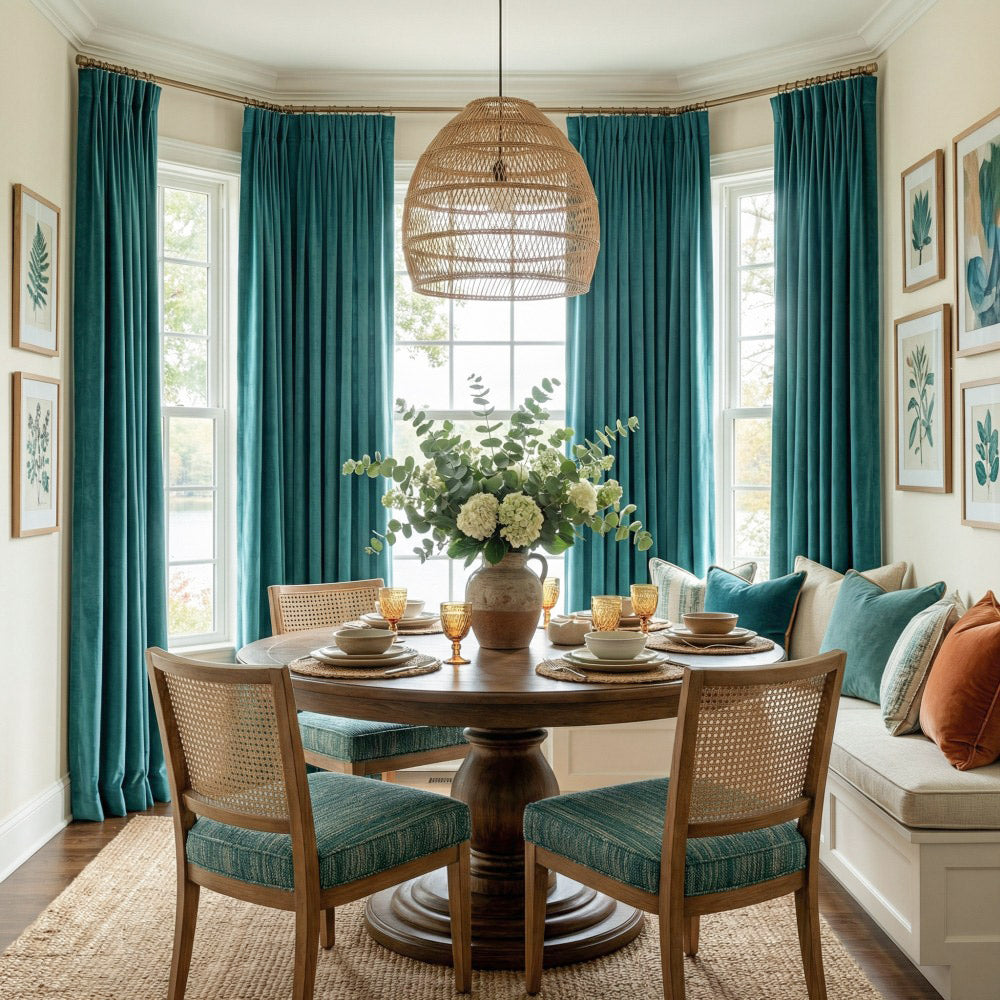 Ruby Elegant Green Custom Velvet Curtains