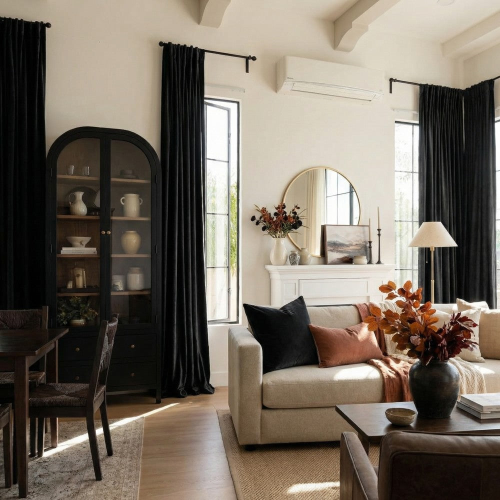 Ruby Elegant Green Custom Velvet Curtains