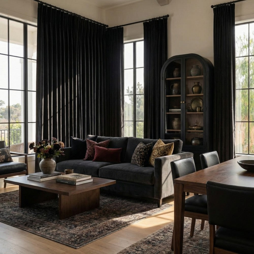 Ruby Elegant Green Custom Velvet Curtains