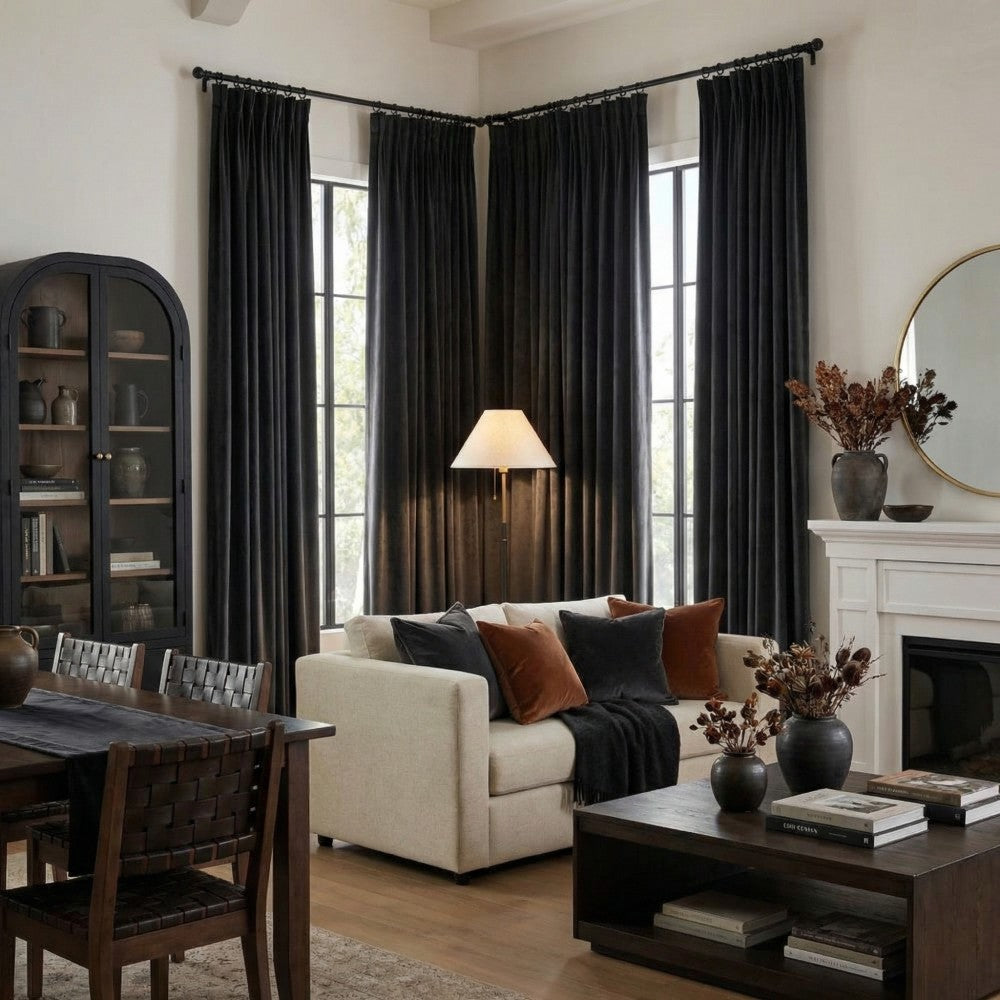 Ruby Elegant Green Custom Velvet Curtains