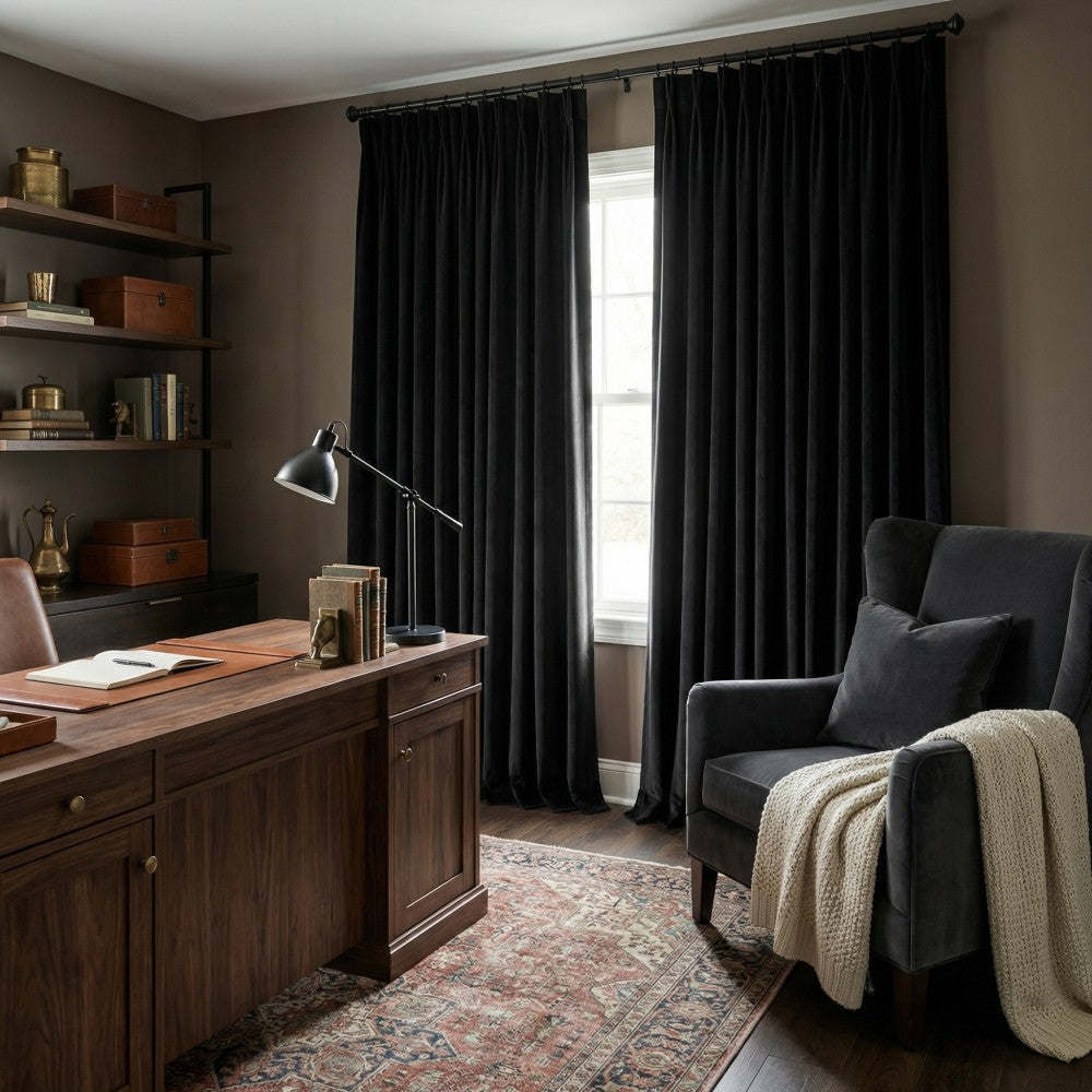 Ruby Elegant Green Custom Velvet Curtains