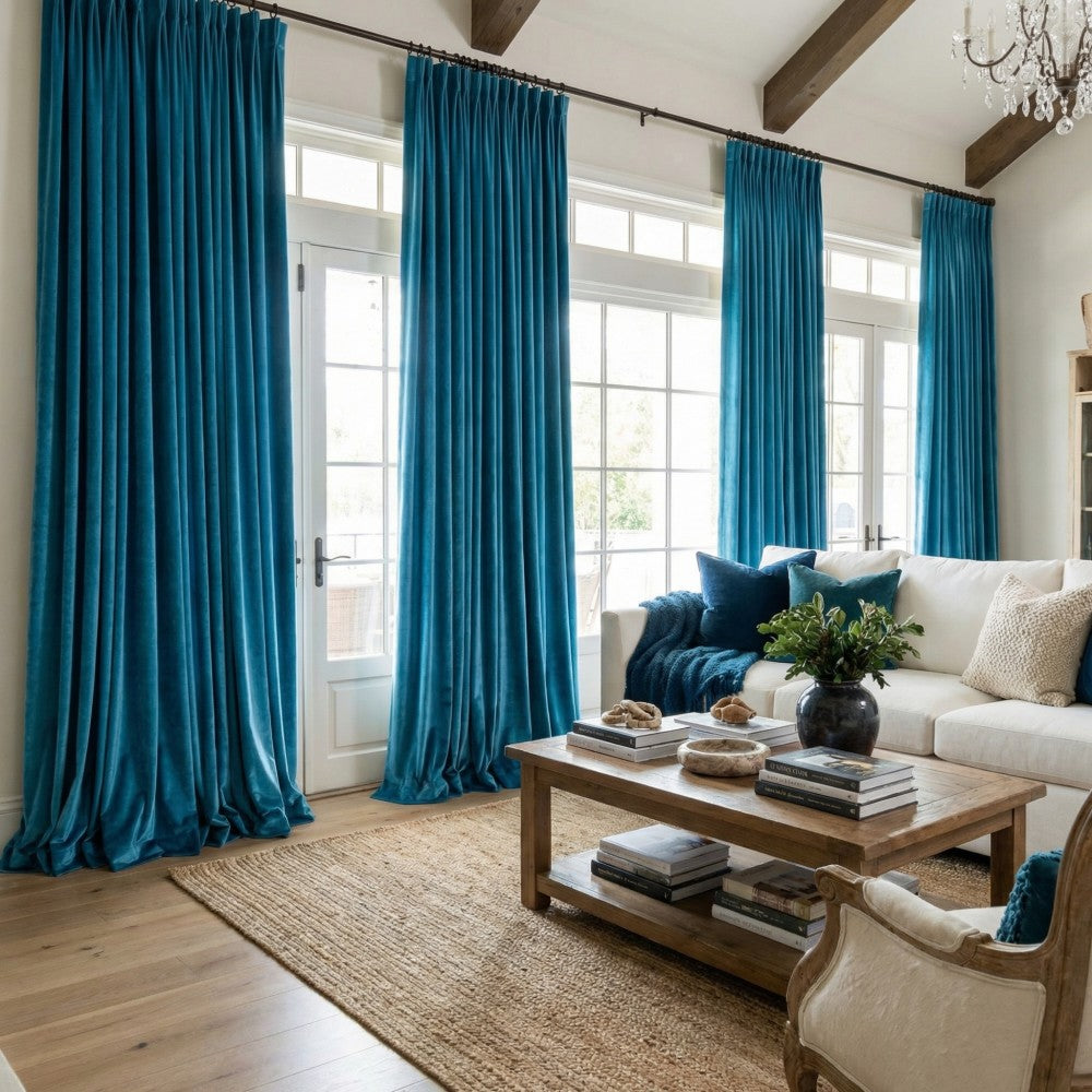 Ruby Elegant Green Custom Velvet Curtains