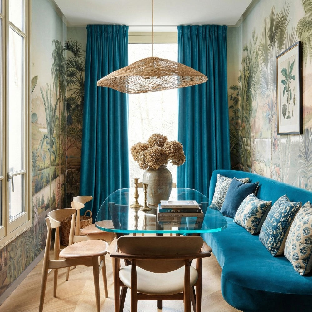 Ruby Elegant Green Custom Velvet Curtains