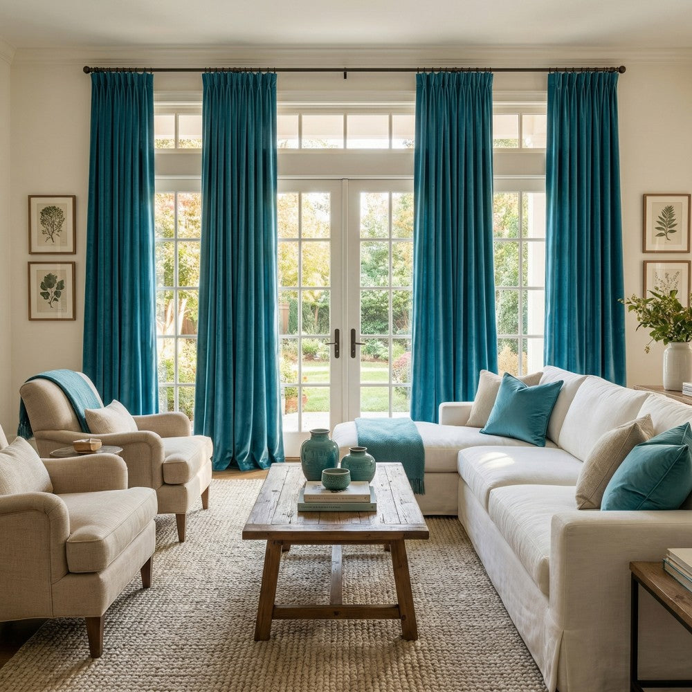 Ruby Elegant Green Custom Velvet Curtains