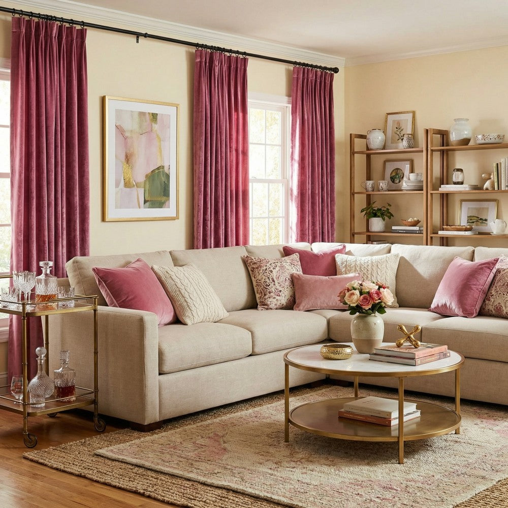 Ruby Elegant Green Custom Velvet Curtains