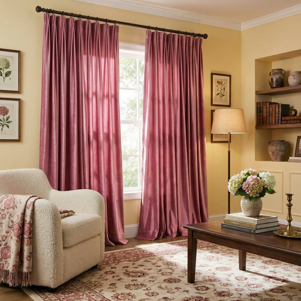 Ruby Elegant Green Custom Velvet Curtains