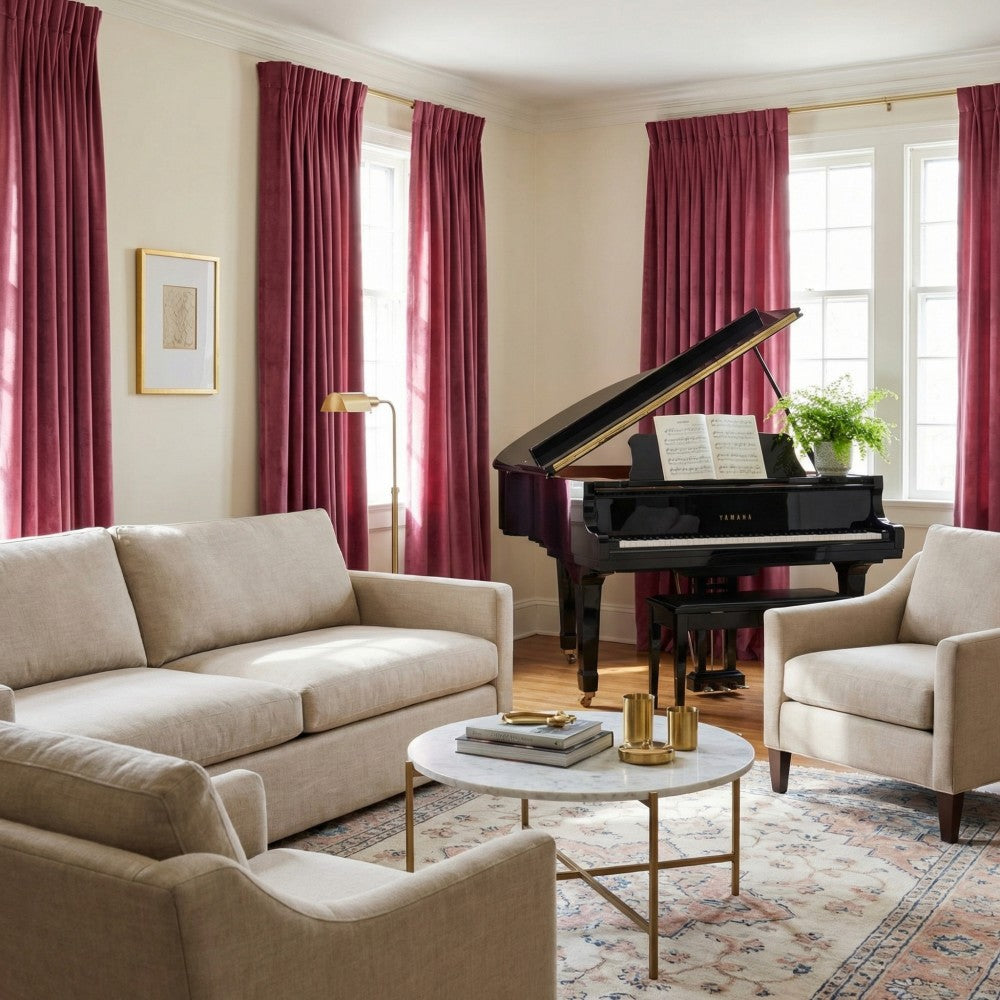 Ruby Elegant Green Custom Velvet Curtains