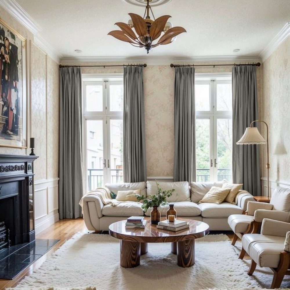 Sabrina Natural Linen Curtains for Living Room