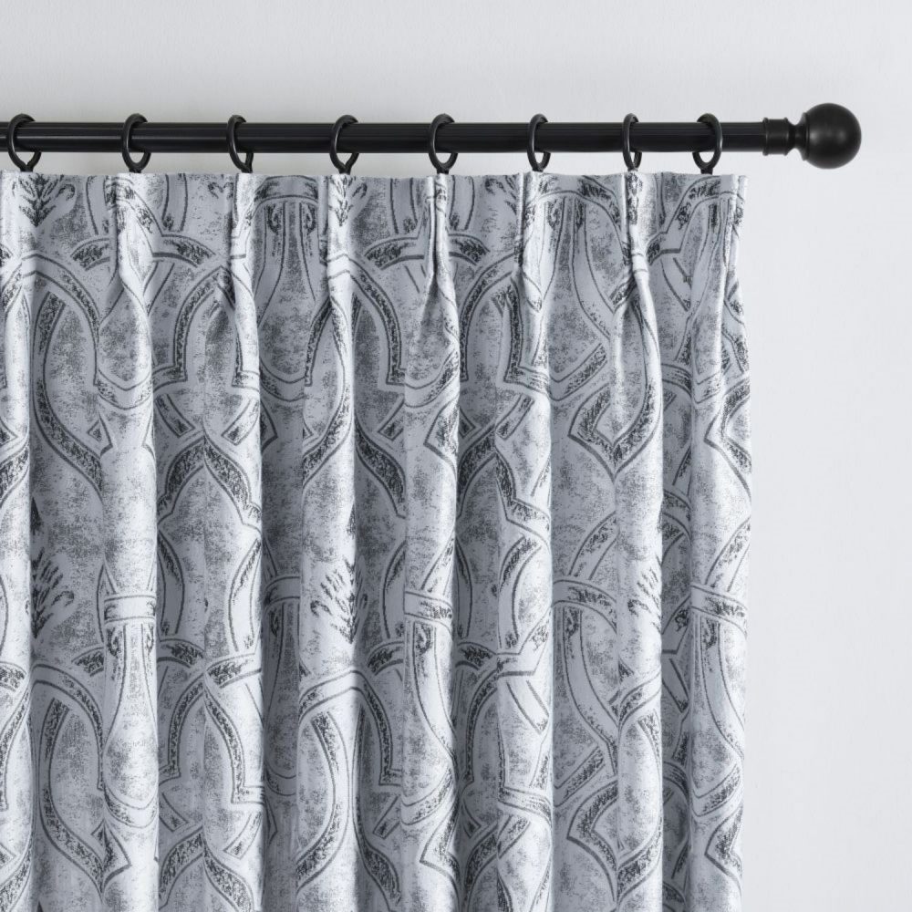 Saige Damask Jacquard Room Darkening Curtains