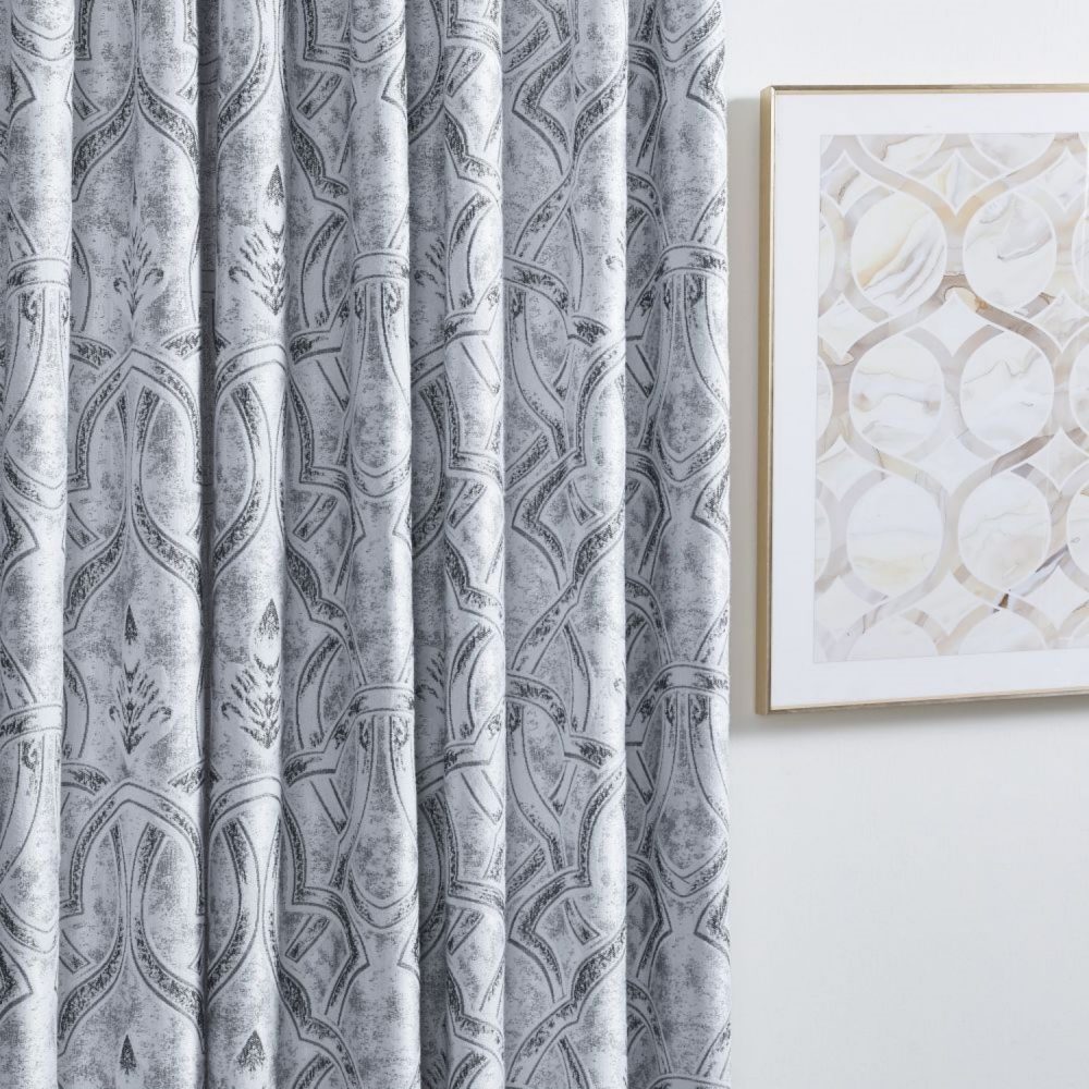 Saige Damask Jacquard Room Darkening Curtains