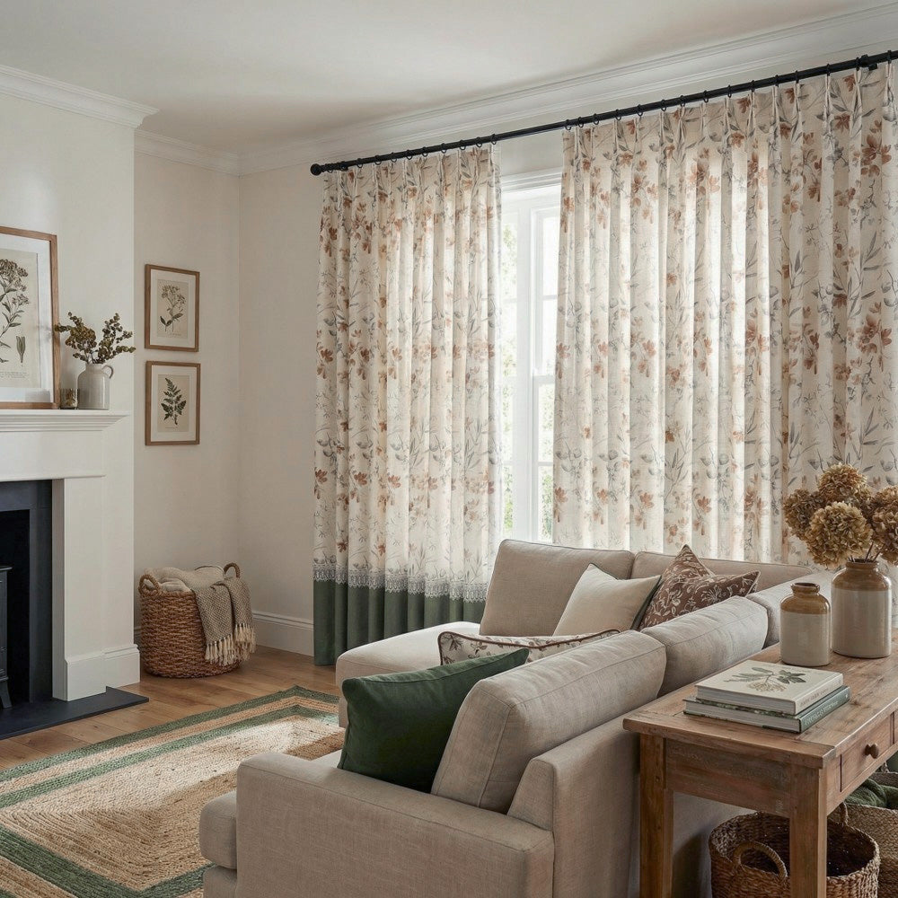 Sandy Gesang Floral bottom Splicing Curtains