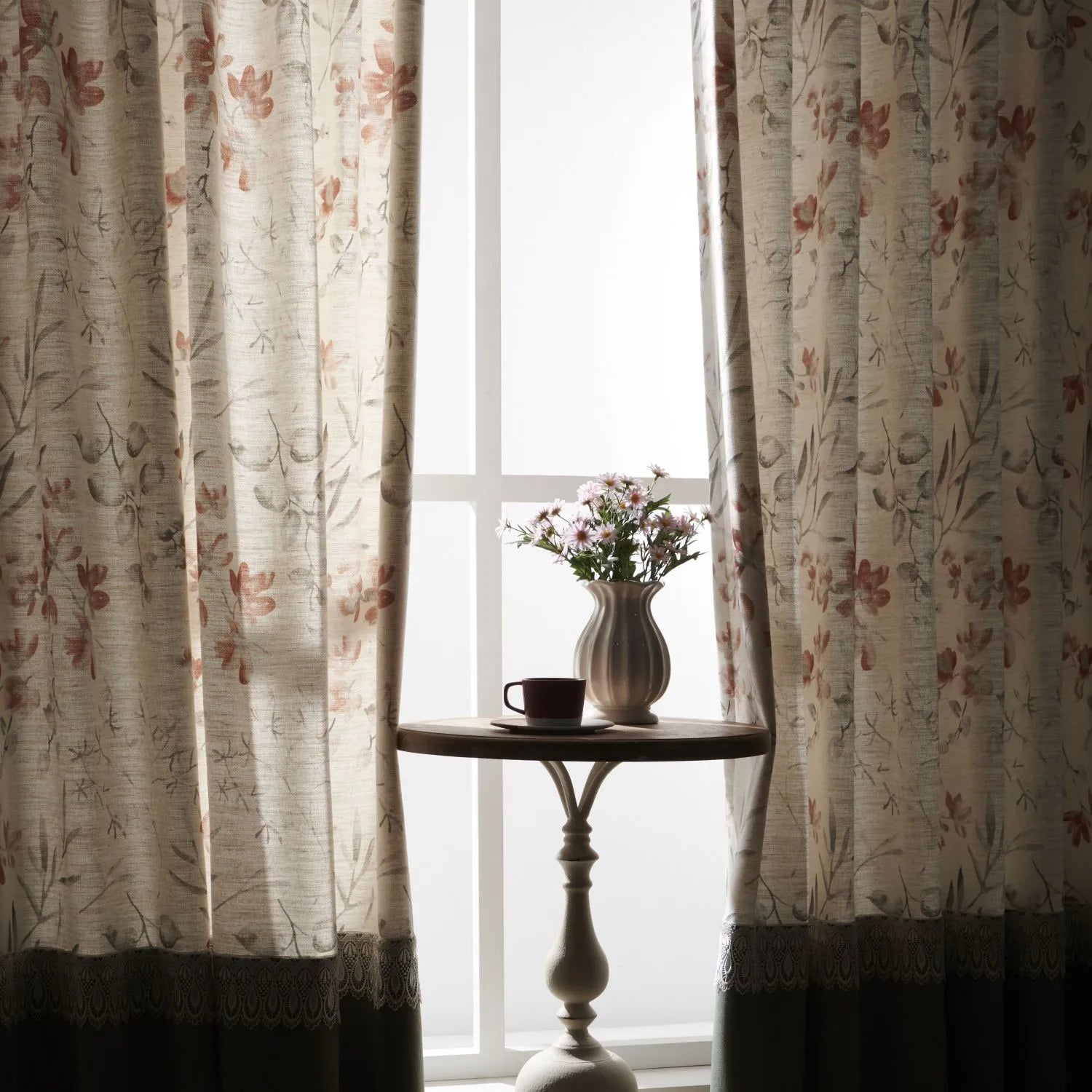 Sandy Gesang Floral bottom Splicing Curtains