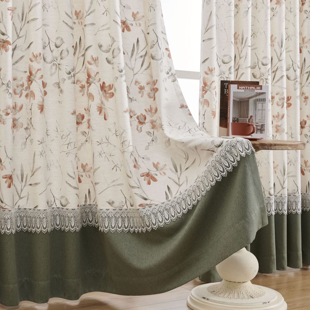 Sandy Gesang Floral bottom Splicing Curtains