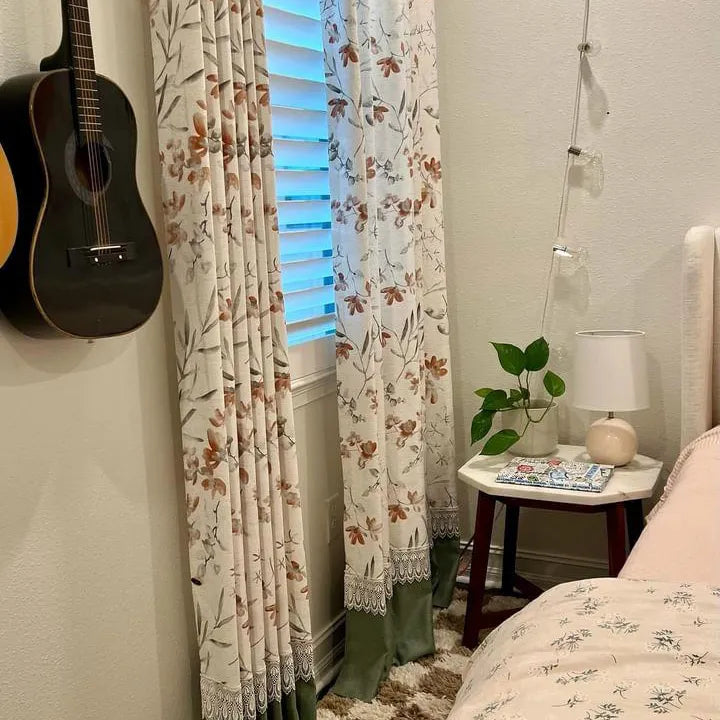 Sandy Gesang Floral bottom Splicing Curtains