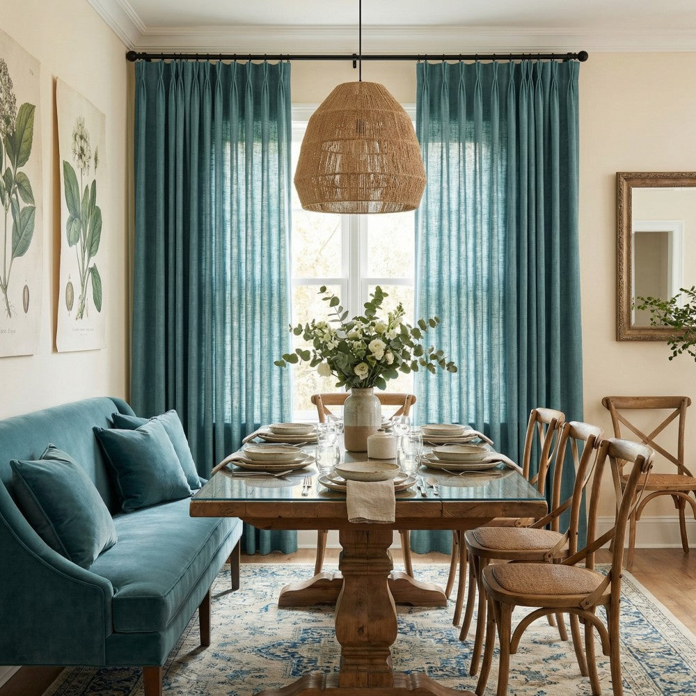 Sara Solid Linen Blend Curtains