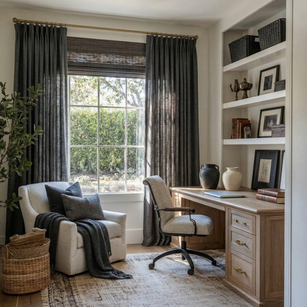 Sara Solid Linen Blend Curtains