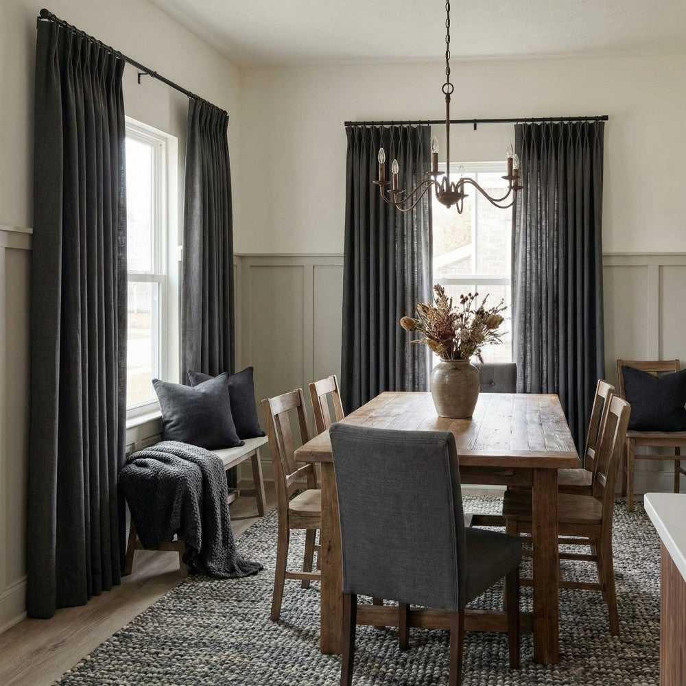 Sara Solid Linen Blend Curtains