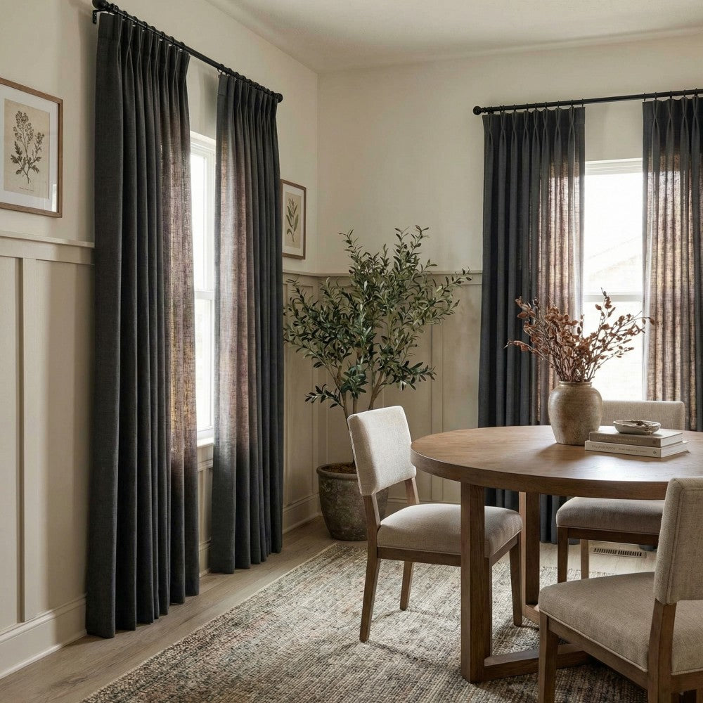 Sara Solid Linen Blend Curtains