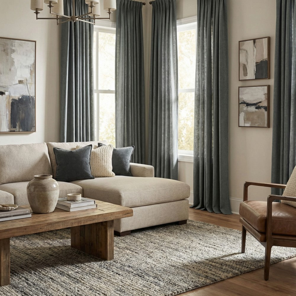 Sara Solid Linen Blend Curtains