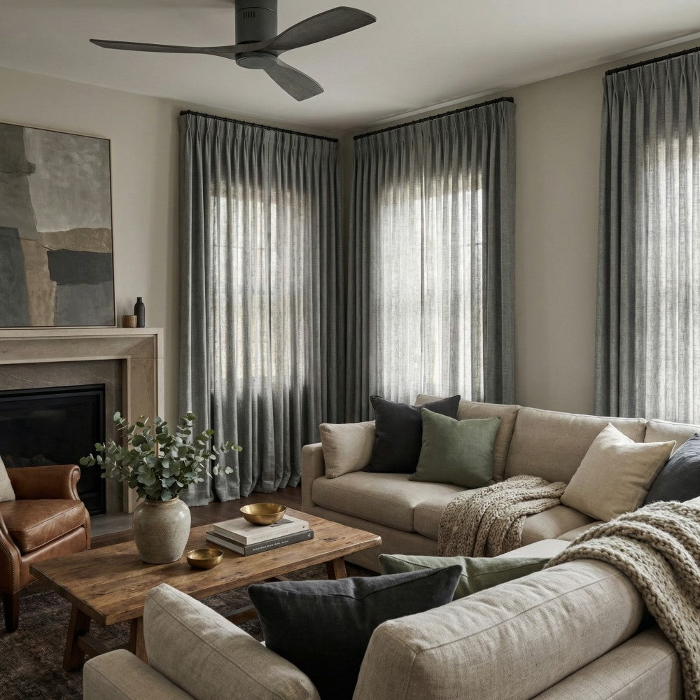 Sara Solid Linen Blend Curtains