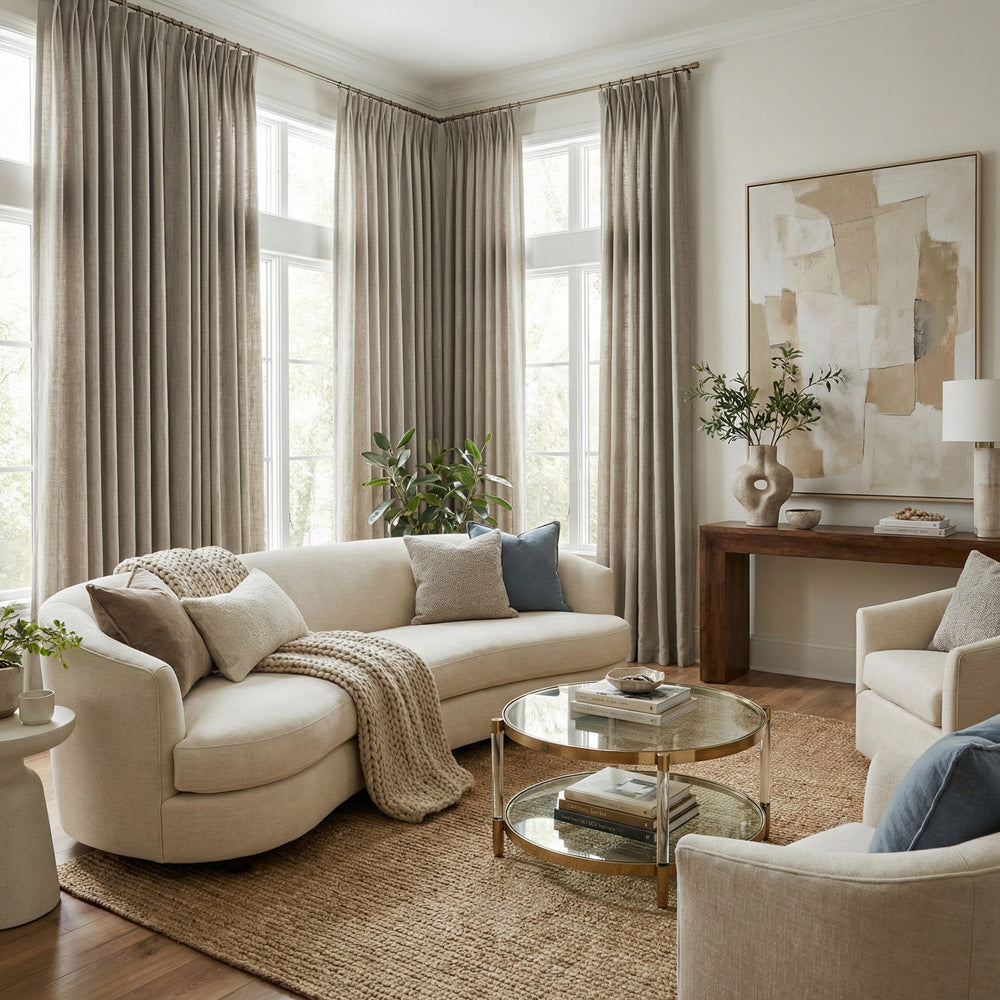 Sara Solid Linen Blend Curtains