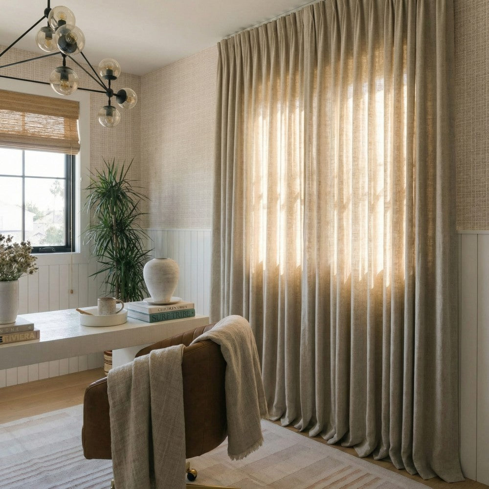Sara Solid Linen Blend Curtains