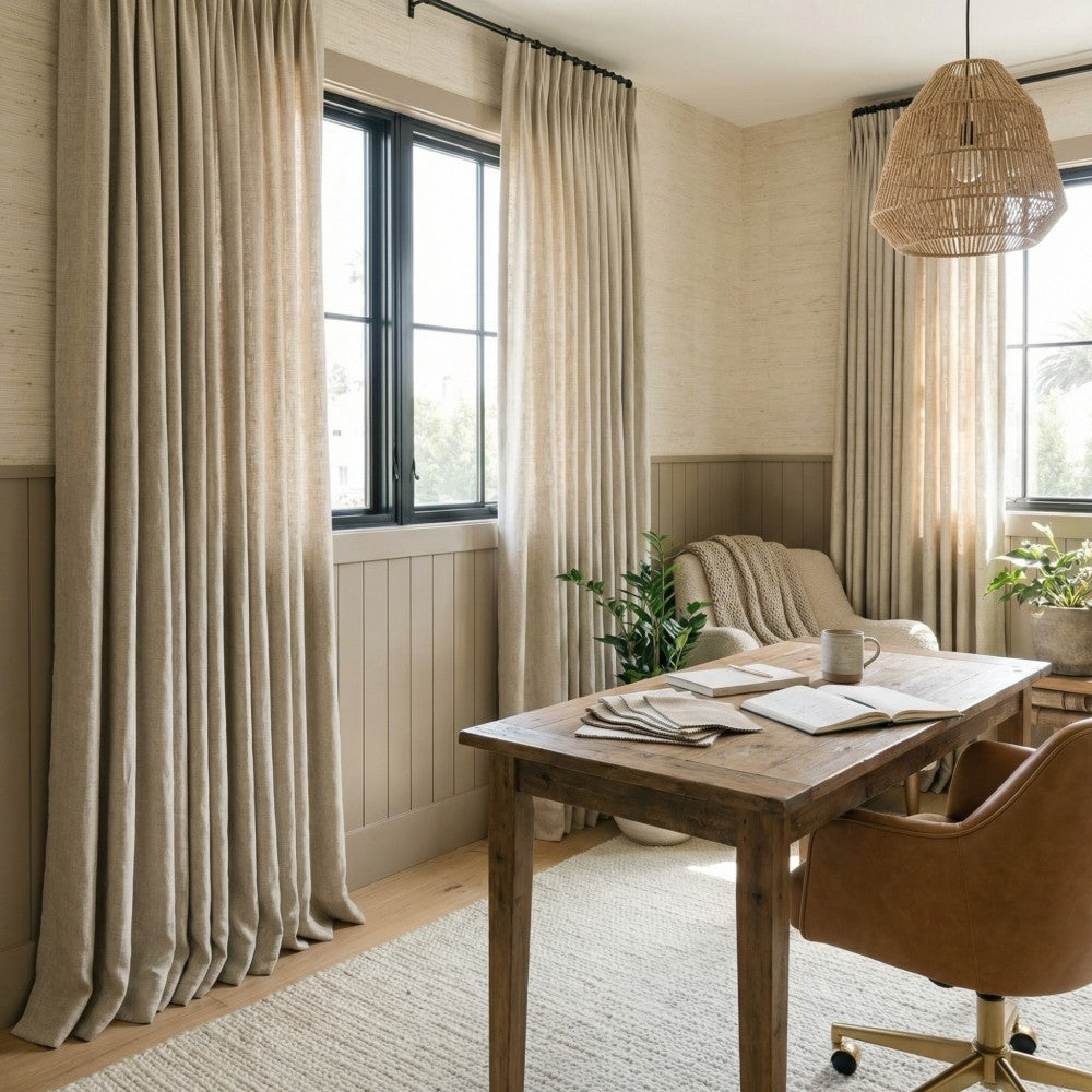 Sara Solid Linen Blend Curtains