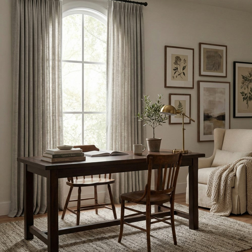 Sara Solid Linen Blend Curtains