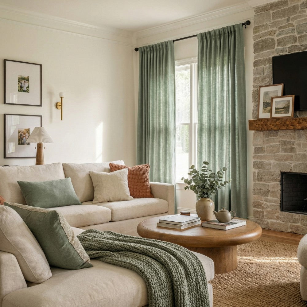 Sara Solid Linen Blend Curtains