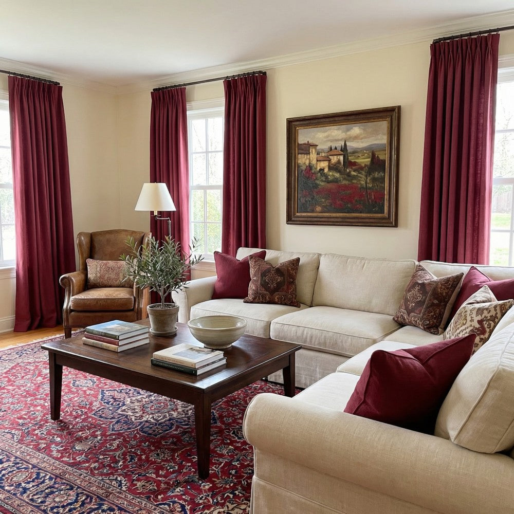 Sara Solid Linen Blend Curtains