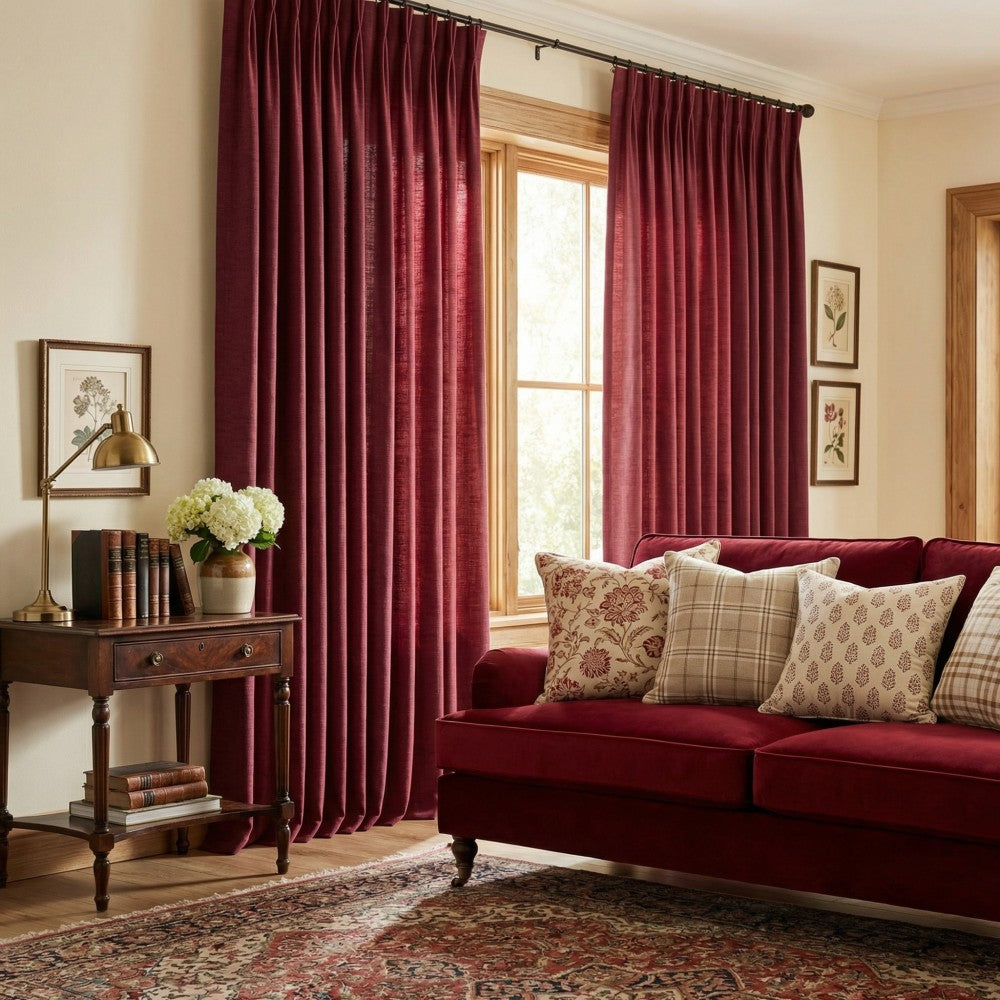 Sara Solid Linen Blend Curtains