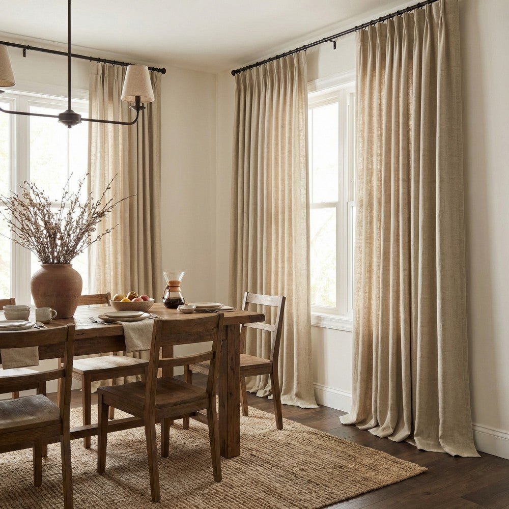 Sara Solid Linen Blend Curtains
