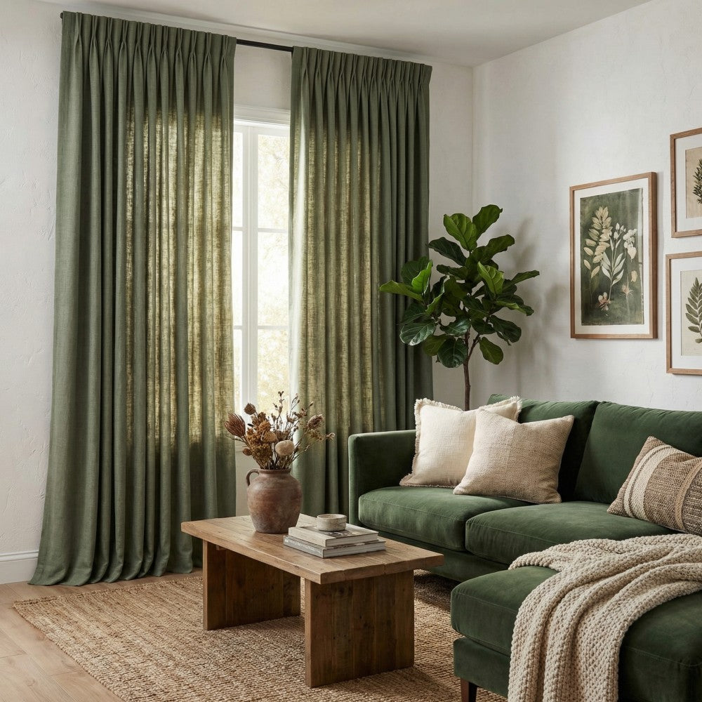 Sara Solid Linen Blend Curtains