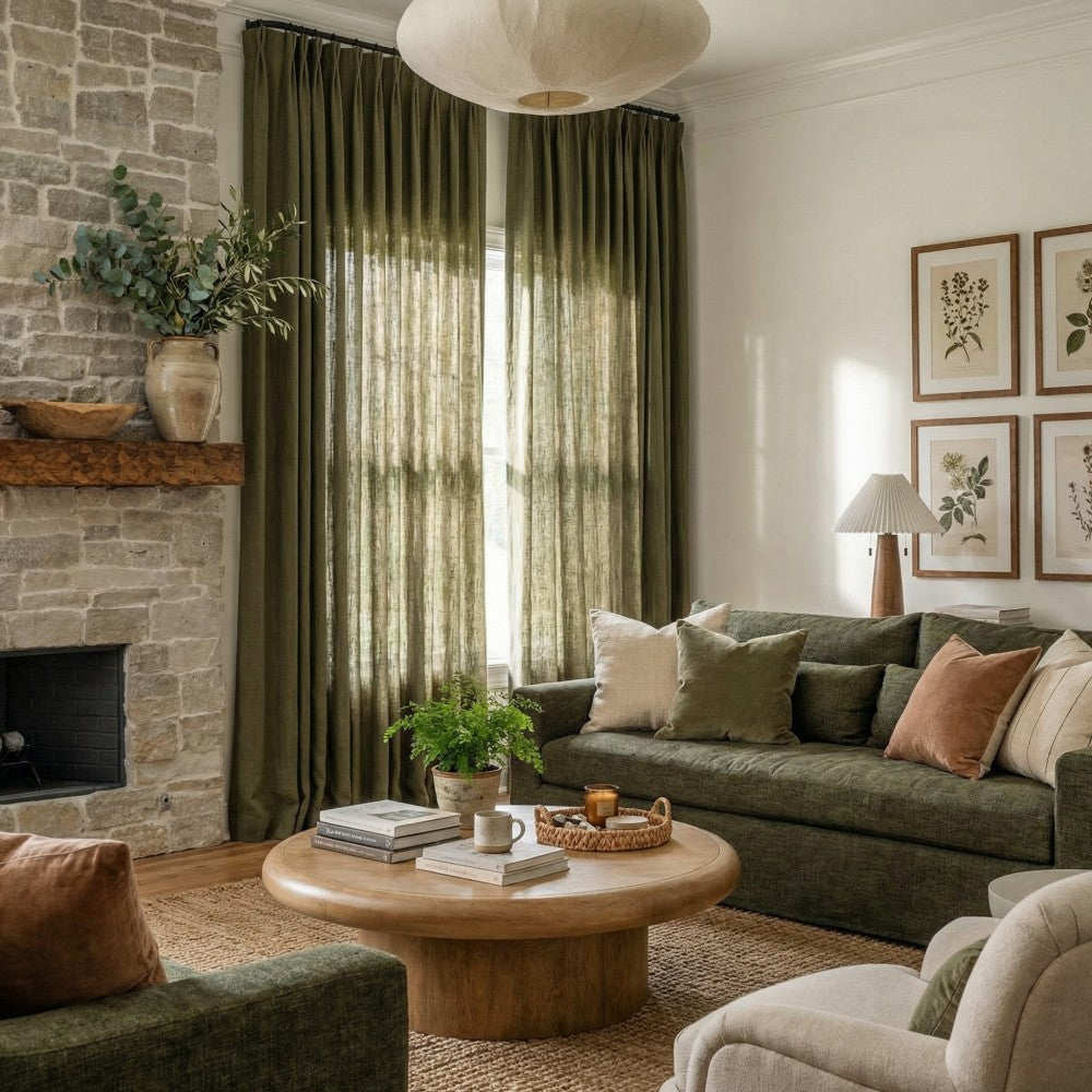 Sara Solid Linen Blend Curtains