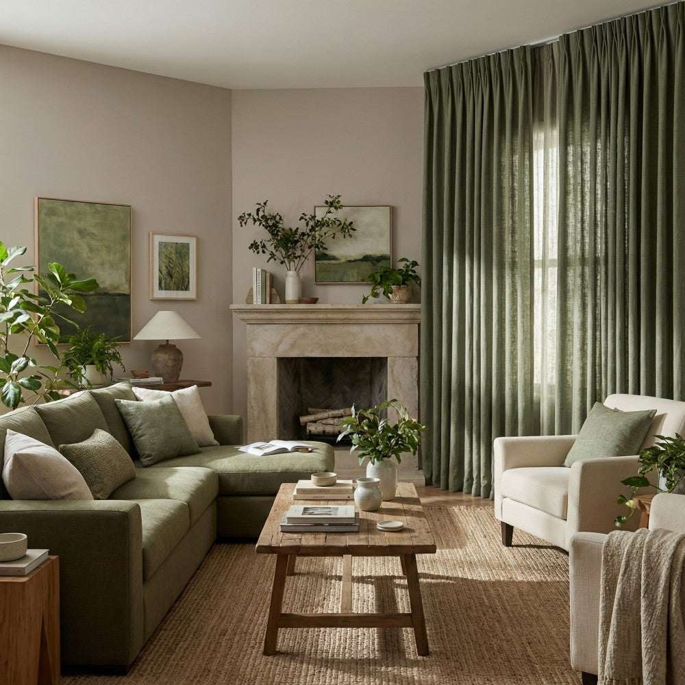 Sara Solid Linen Blend Curtains