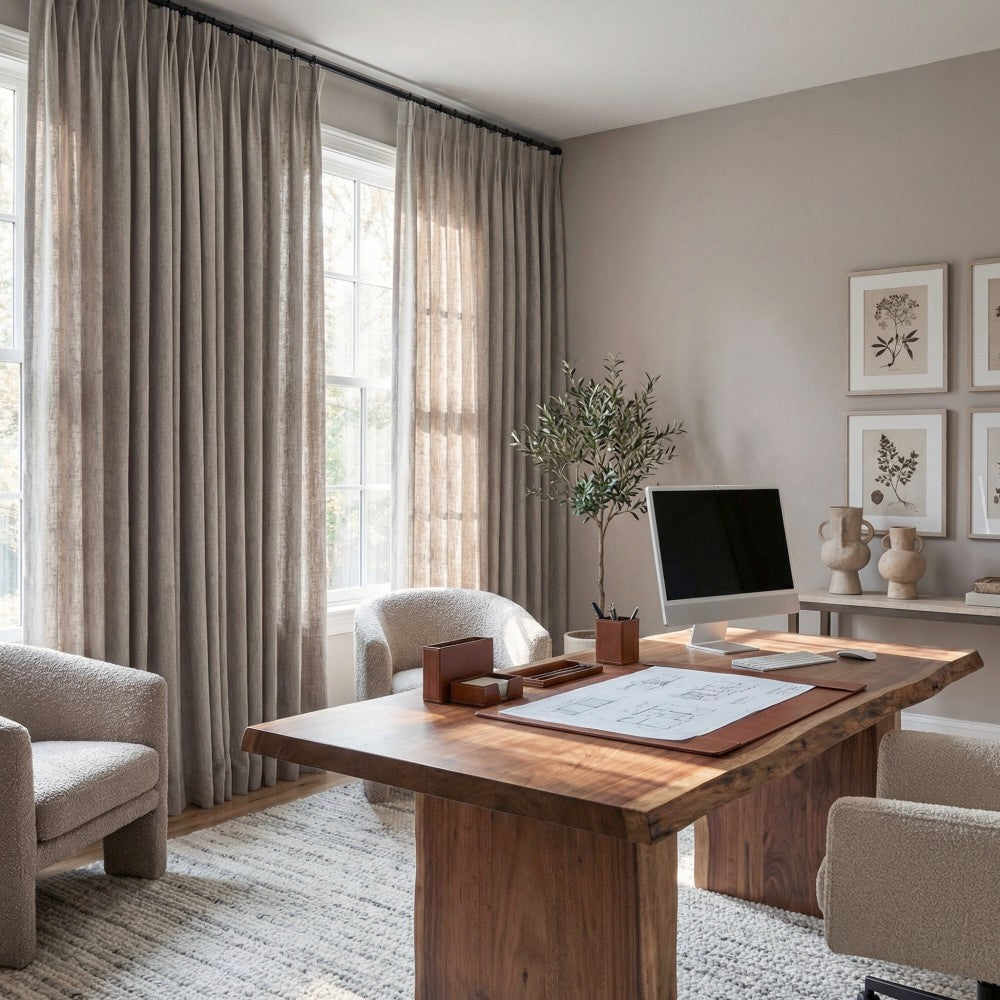 Sebastian Rough Linen Textured Curtains