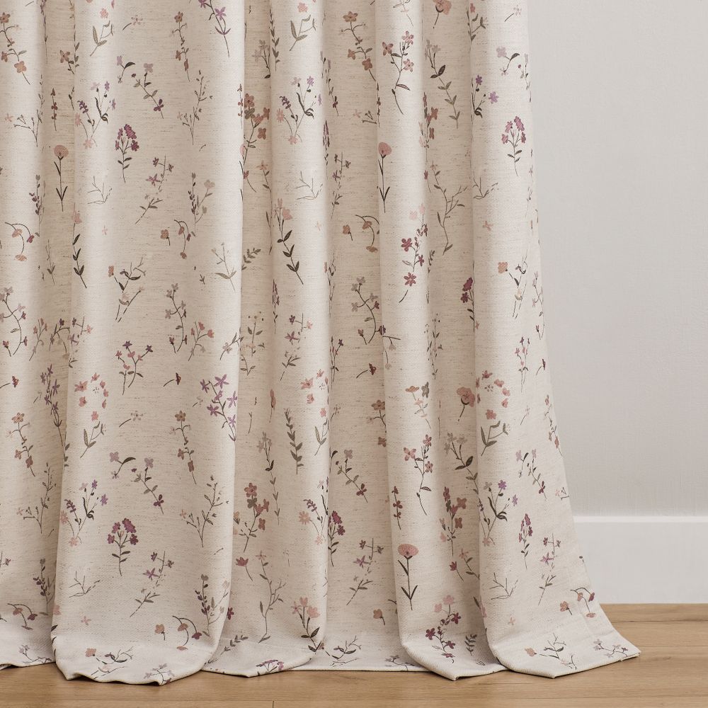 Serena Soft Floral Sprig Custom Curtains