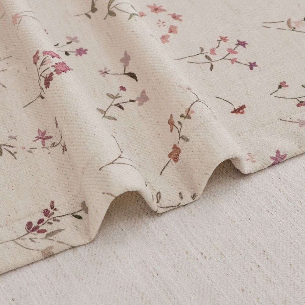 Serena Soft Floral Sprig Custom Curtains