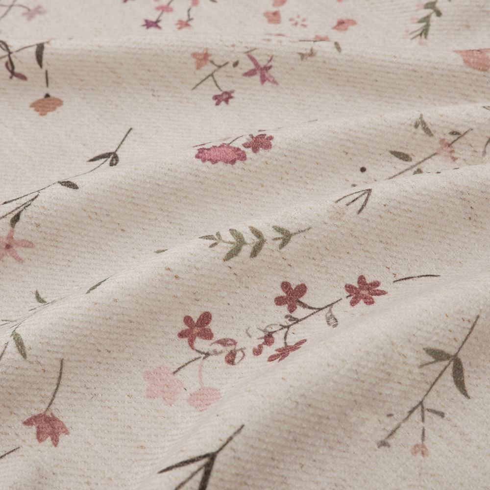 Serena Soft Floral Sprig Custom Curtains