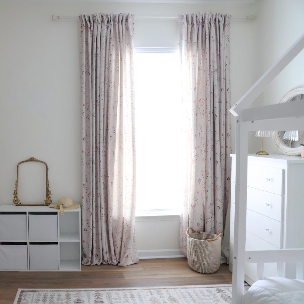 Serena Soft Floral Sprig Custom Curtains