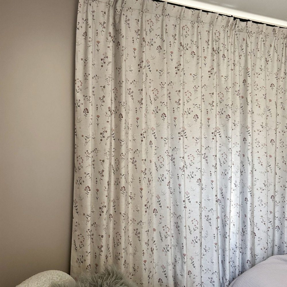 Serena Soft Floral Sprig Custom Curtains