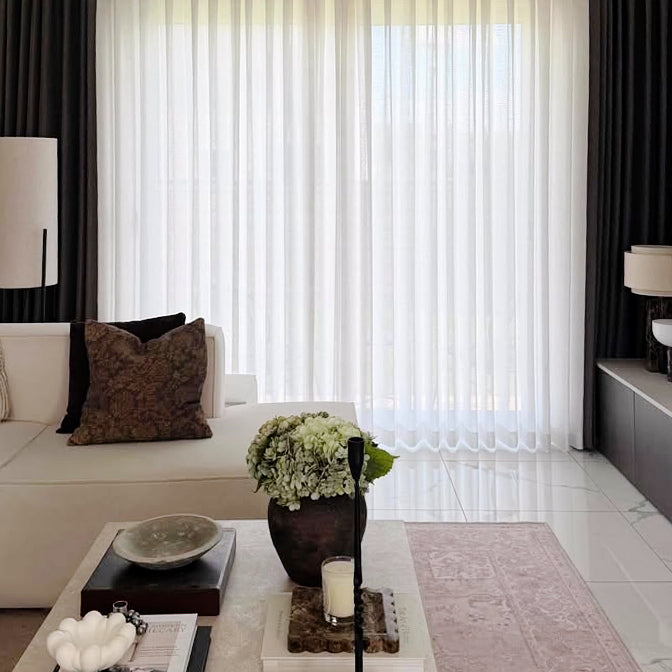Sharron Foil Stamping Linen Sheer Curtains